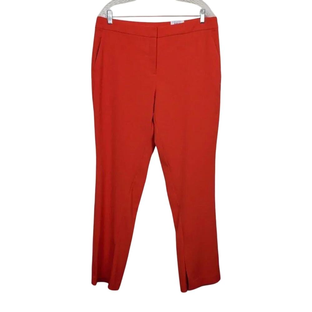 Alfani Boot Leg Tummy Control Pants Slit Hem Womens Size 14 Red Ash NEW
